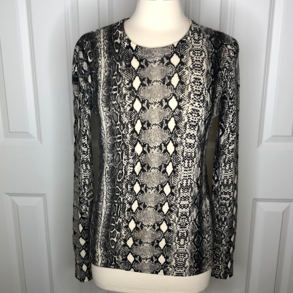 Equipment Cashmere Snakeskin Print Sweater XS
